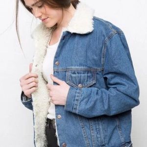 Brandy Melville Denim Fur Jacket Anri